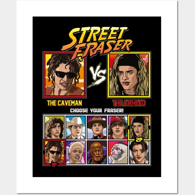 Street Fraser - Brendan Fraser vs Shirt Wall Art by RetroReview